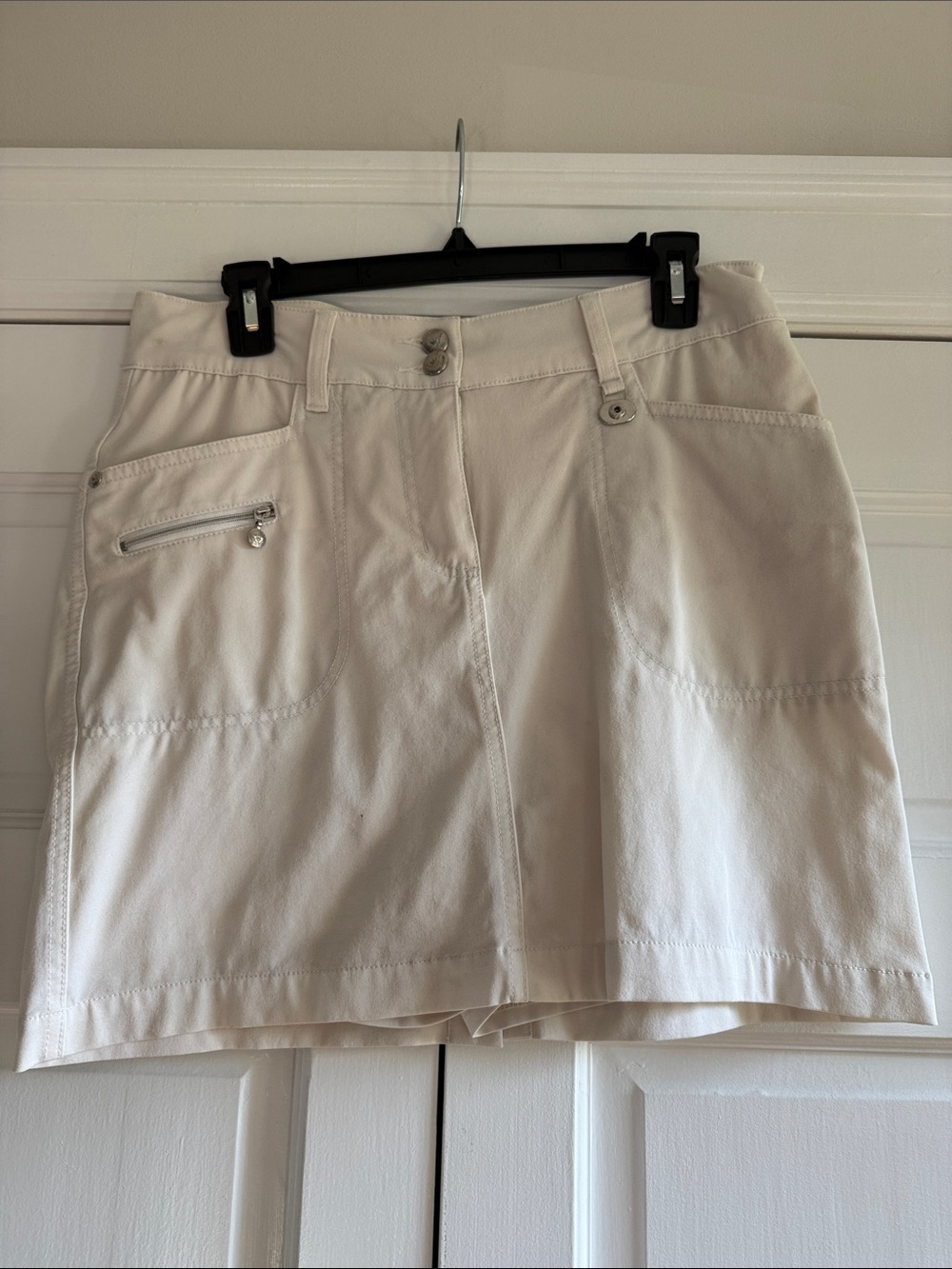 Daily Sports White Golf Skort with Front Zip Pocket